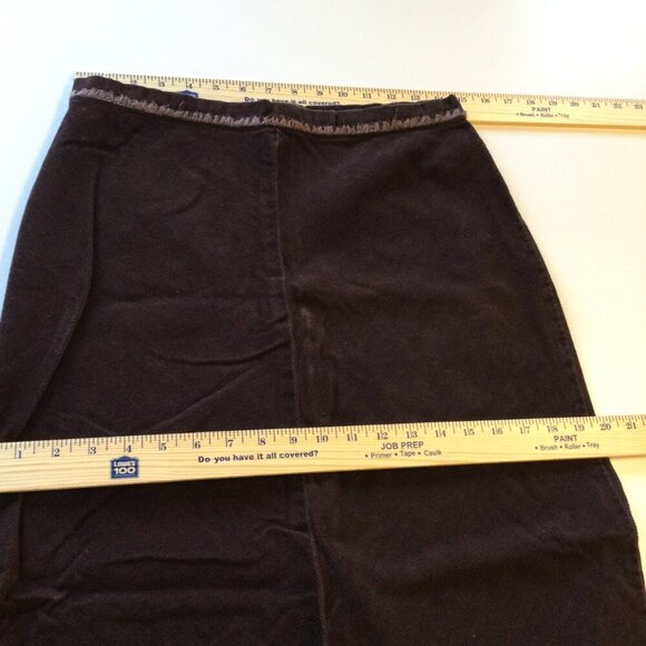 VTG Carolina Blues Corduroy Maxi Skirt Size 10 Brown Raw Hem Western Boho Y2K - Picture 4 of 9
